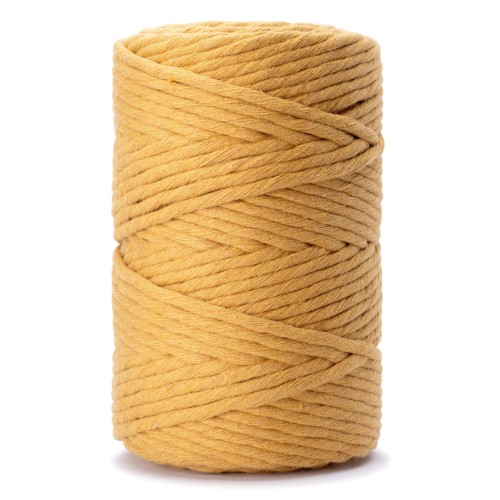 Musztardowy 164. Sznurek bawełniany 3mm skręcany pojedyńczy.