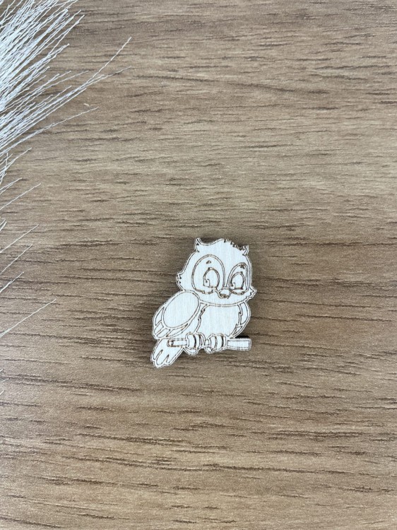 Sówka . Ozdoba, Decor. Materiał sklejka drewniana Wielkość 3 x 2,5 cm