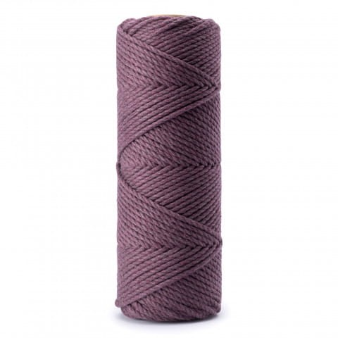 Bakłażanowy 503.  Sznurek bawełniany 3mm skręcany 3PLY. 100mb.