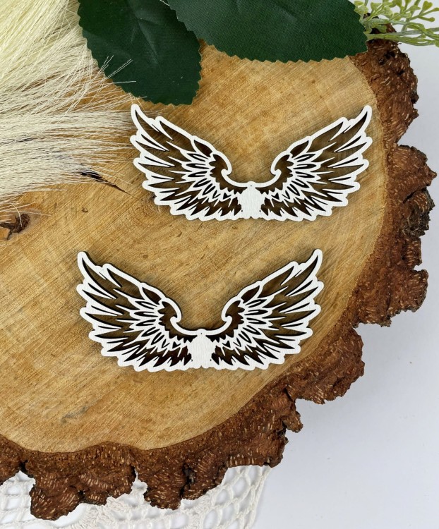 Malutkie skrzydełka do aniołka. Wzór 8. Materiał sklejka drewniana Wiekość 8cm x 4 cm