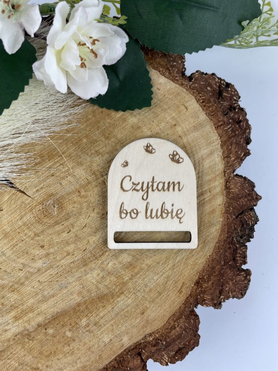 Baza zakładka do książki. Grawer. Czytam bo lubię. Materiał sklejka drewniana