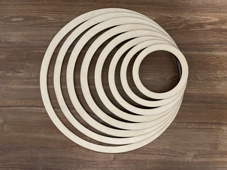 Obręcze drewniane. Materiał sklejka drewniana Średnica 30 cm