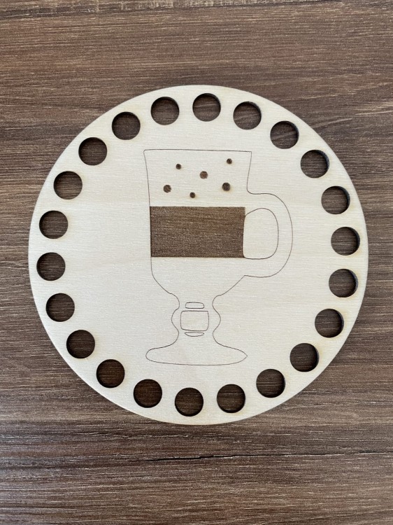 Baza podkładka pod kubek. Kawa Latte. Materiał sklejka Lakier polakierowanie