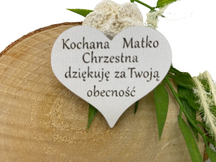 podziekowanie komunia chrzest serduszko