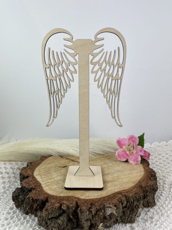 Skrzydełka do aniołka. Wzór 9. Materiał sklejka drewniana Wielkość 22 x 14 cm