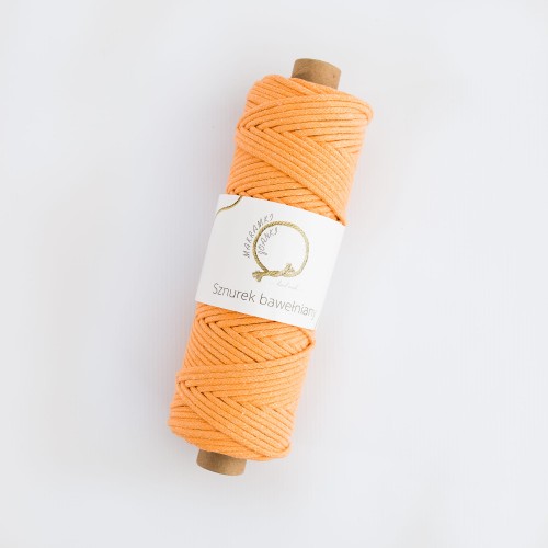 Morelowy 185. Sznurek bawełniany pleciony 5mm.
