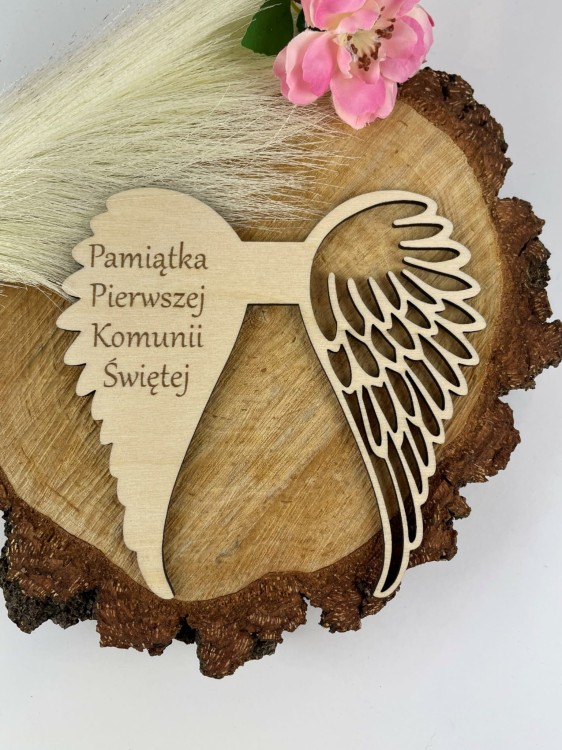Skrzydełka z grawerem do aniołka. Wzór 28. Materiał sklejka drewniana Wielkości 12 cm x 13 cm